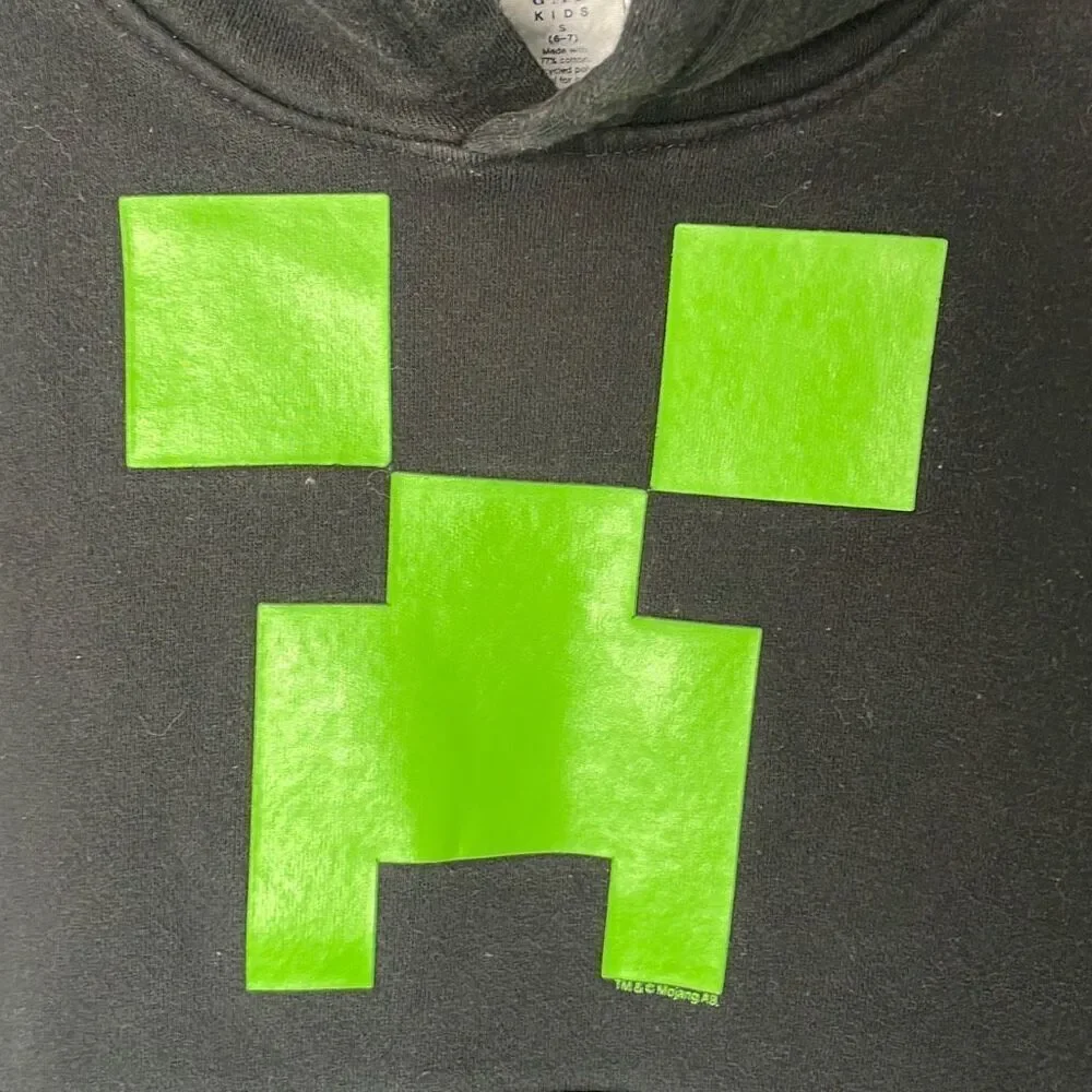 Gap Kids Minecraft Creeper Hooded Sweatshirt Size Small/6-7